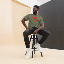 Load image into Gallery viewer, Sargent Tucker's Red Striped Logo, In Black and Military Green, Men's classic tee