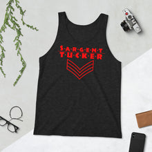 Load image into Gallery viewer, Sargent Tucker's Red Striped Logo, Unisex Tank Top