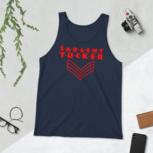 Load image into Gallery viewer, Sargent Tucker's Red Striped Logo, Unisex Tank Top