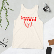 Load image into Gallery viewer, Sargent Tucker's Red Striped Logo, Unisex Tank Top
