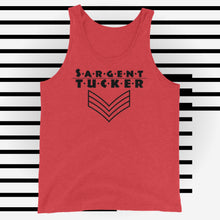 Load image into Gallery viewer, Sargent Tucker's Black Striped Logo, Unisex Tank Top