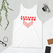 Load image into Gallery viewer, Sargent Tucker's Red Striped Logo, Unisex Tank Top